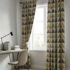 Stylish Geometric Printed Curtain  – Premium 100% Polyester - Pack Of 1 Curtain