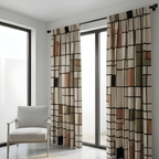 Contemporary Geometric Pattern Curtain  – Premium 100% Polyester - Pack Of 1 Curtain
