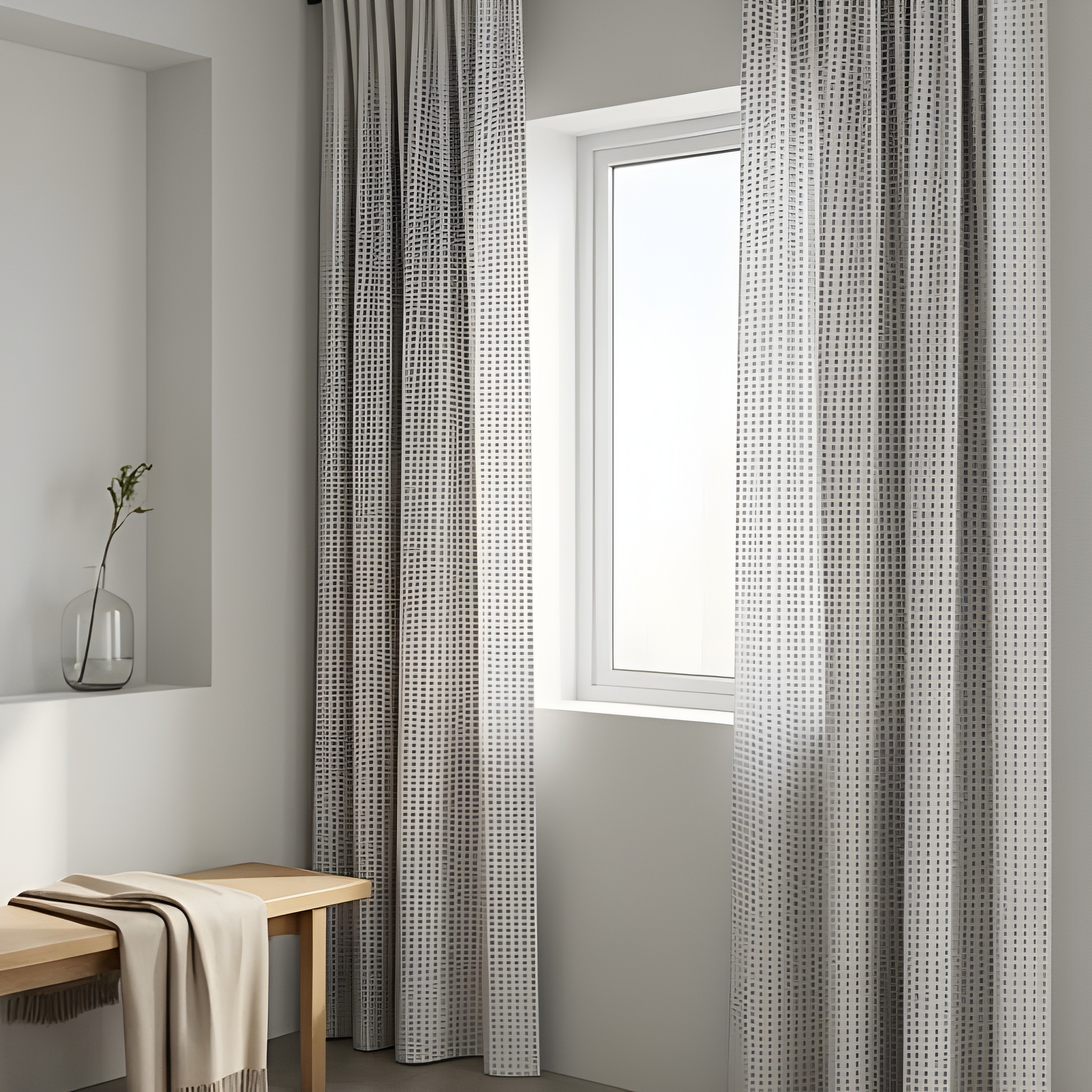 Geometric Harmony Luxe Curtain – Premium 100% Polyester - Pack Of 1 Curtain
