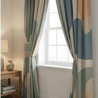 Grid Harmony Geometric Curtain– Premium 100% Polyester - Pack Of 1 Curtain