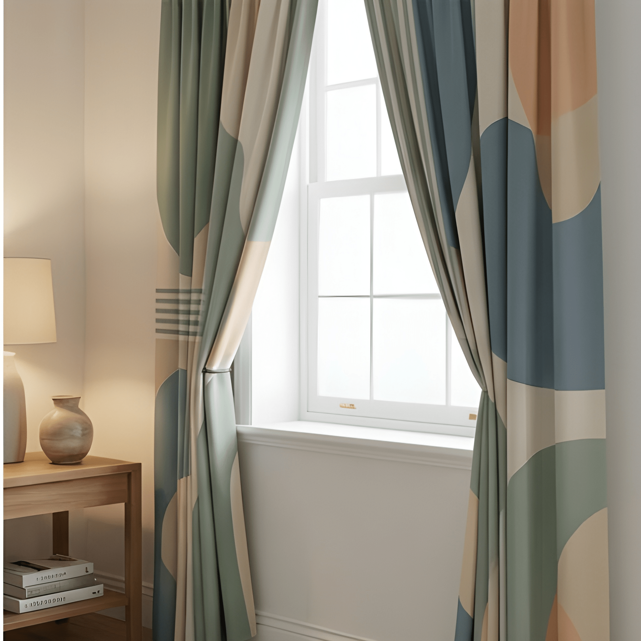 Grid Harmony Geometric Curtain– Premium 100% Polyester - Pack Of 1 Curtain