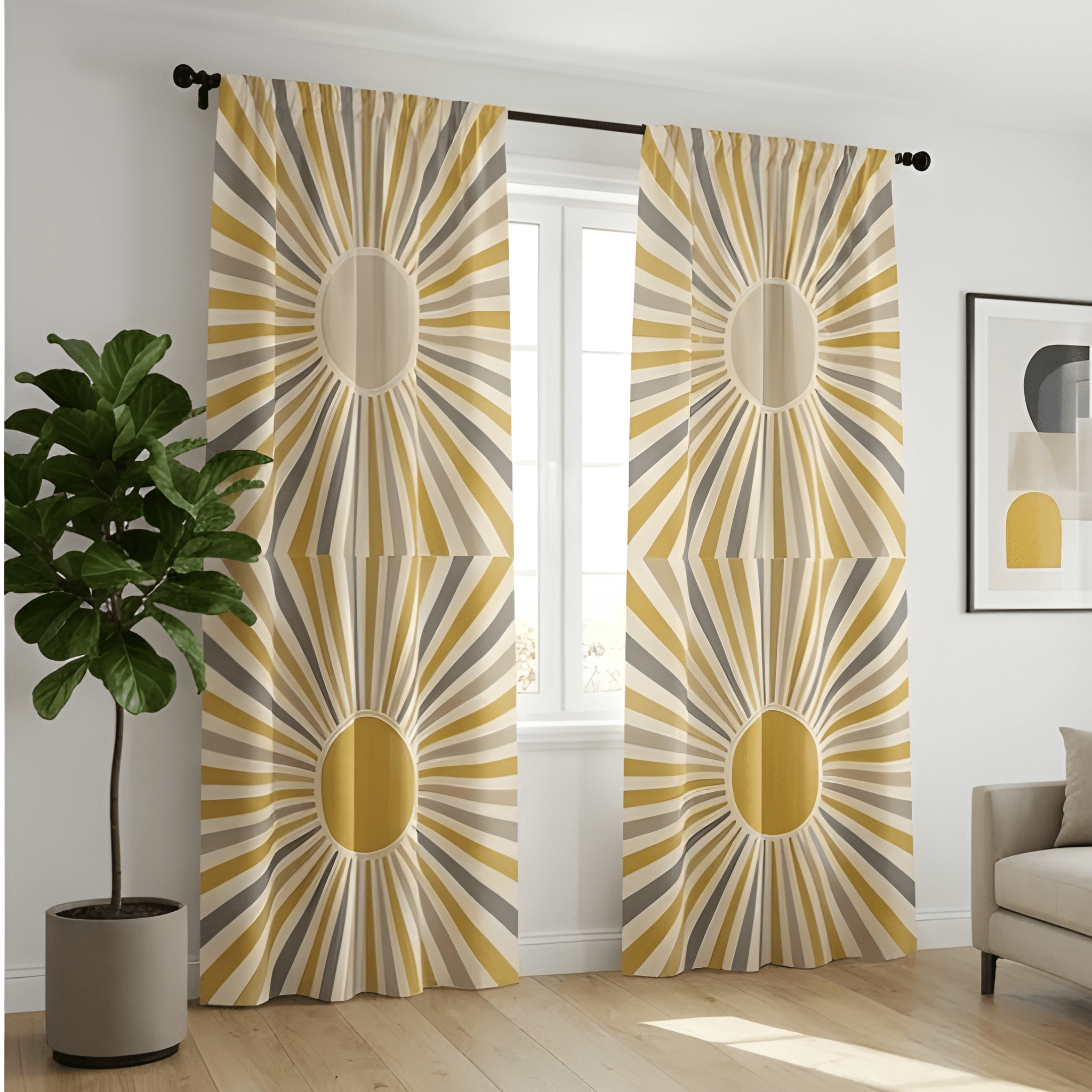 Triangular Fusion Geometric Curtain– Premium 100% Polyester - Pack Of 1 Curtain