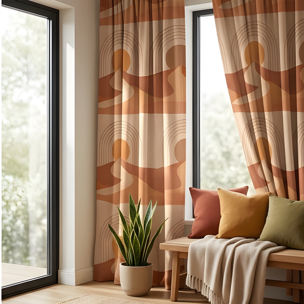 Shop desert landscape pattern printed designer curtains online