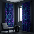Geometric Wave Flow Curtain – Premium 100% Polyester - Pack Of 1 Curtain
