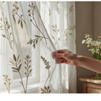 Linen Sheer - Herbs & Flower Print - Pack Of 1 Curtain