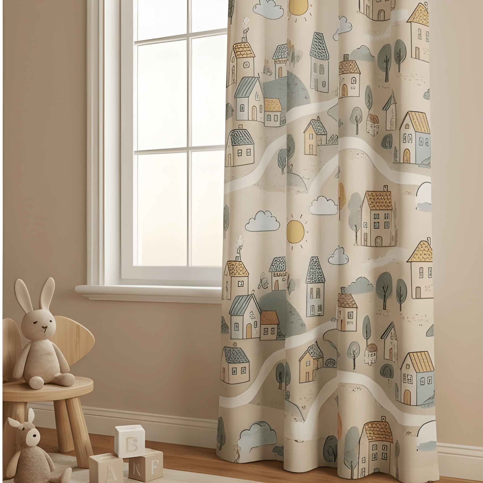 Fantasy Castle Kids Curtain - 100% Premium Polyester - Pack Of 1 Curtain