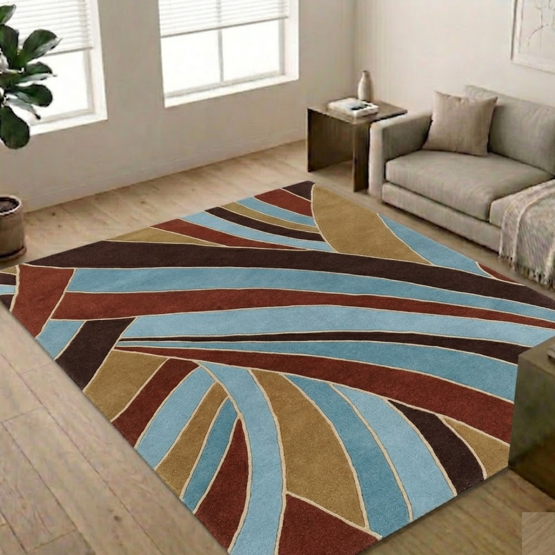 Beautiful mixed color design - Rectangle - Premium Wool Carpet