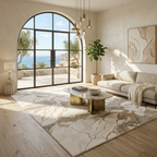 Loyal white & Brown Mixed Color Rug - Square - Premium Wool Carpet
