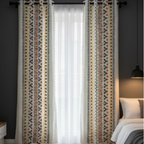 Cotton Light - Room Darkening Geometric Printing Curtains - Pack of 1 Curtain