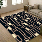 Blue & Pink geometric pattern  - Rectangle - Premium Wool Carpet