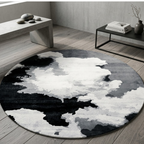 Panda theme rug design - Circle - Premium Wool Carpet