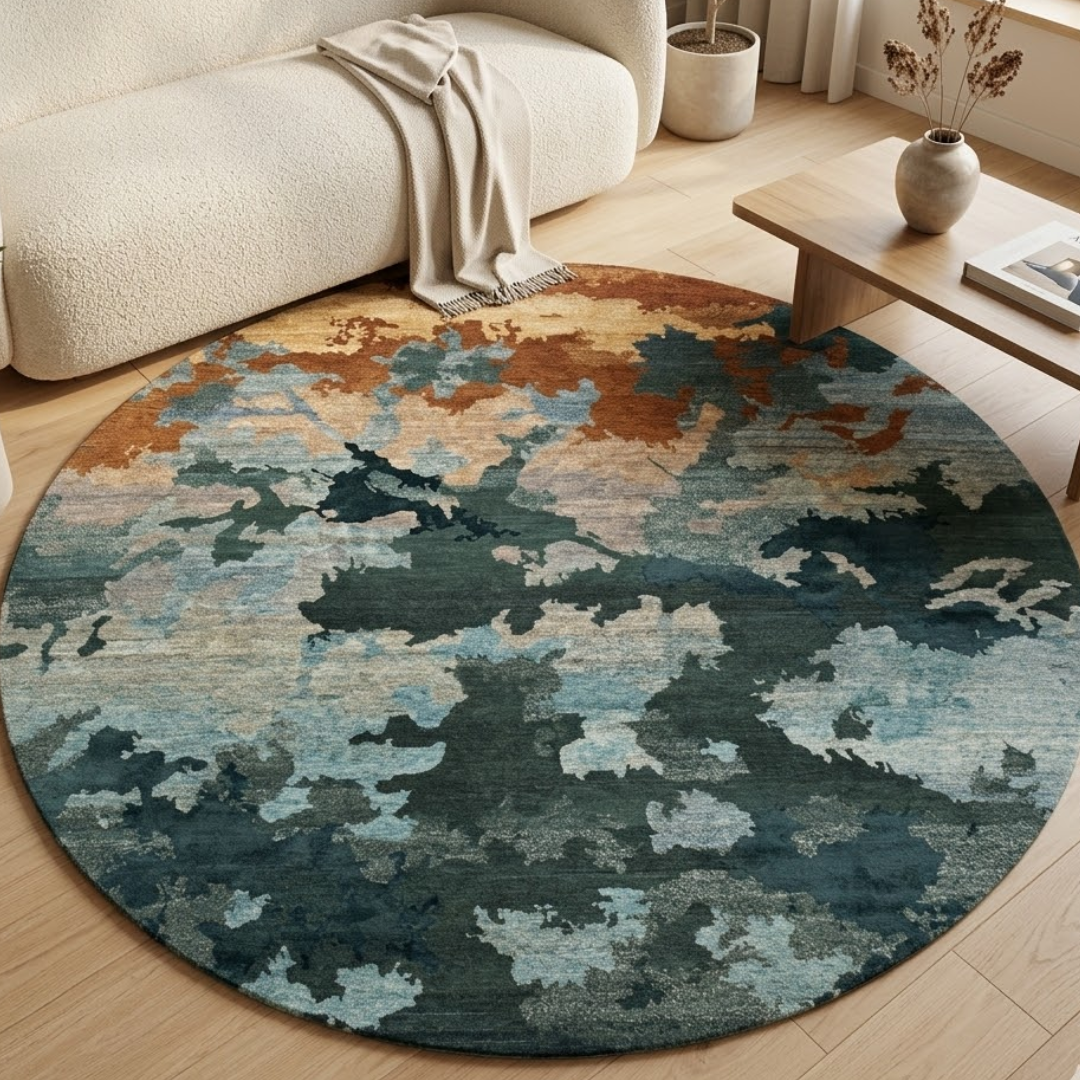 Mixed color rug pattern - Circle - Premium Wool Carpet