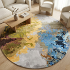 Area Rug with Abstract pattern design - Circle - Premium Wool Carpet