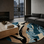 Aesthetic mixed color rug design - Circle - Premium Wool Carpet