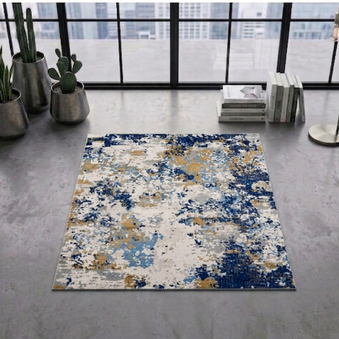 Abstract mixed color rug design - Square - Premium Wool Carpet