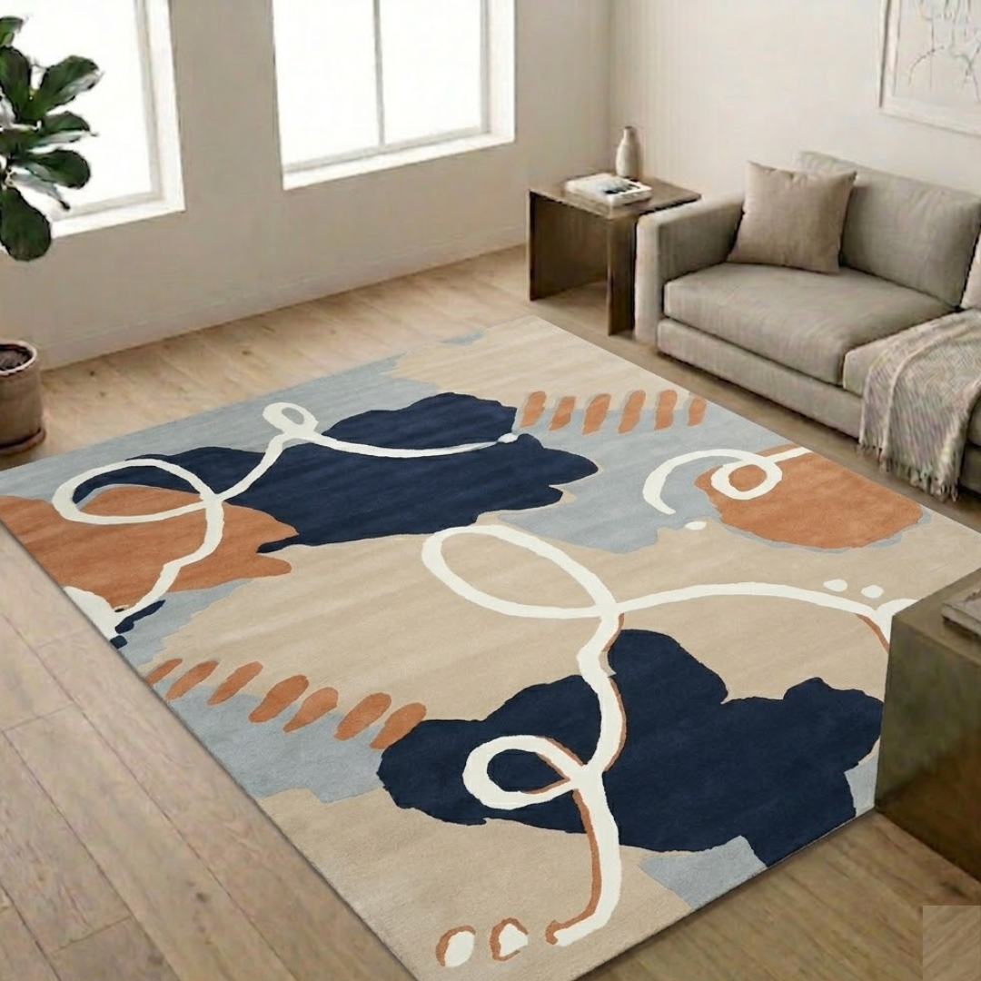 Aesthetic mixed color design - Rectangle - Premium Wool Carpet
