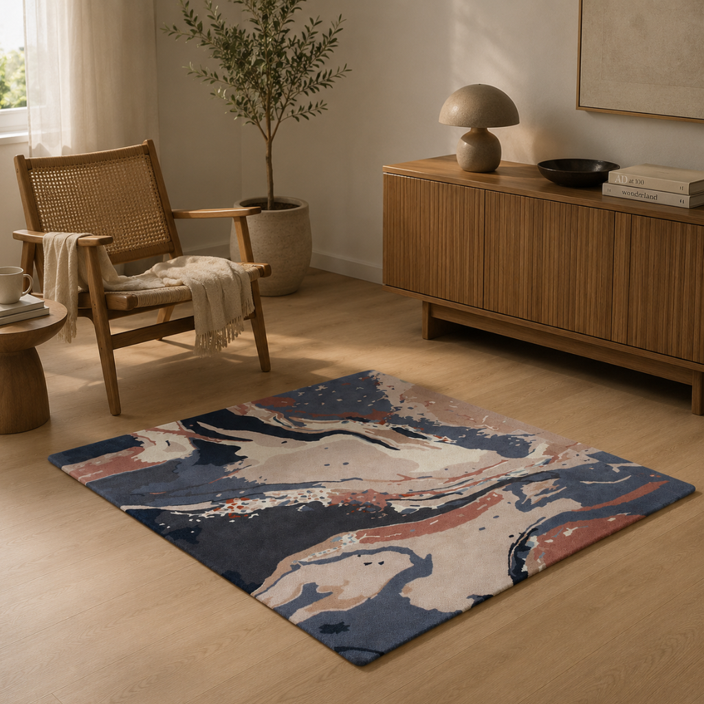 Aesthetic mixed color rug design - Square - Premium Wool Carpet