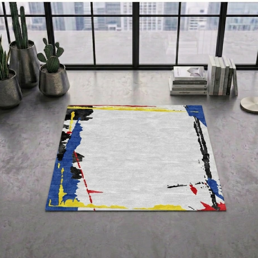Painting canvas theme rug design - Square - Premium Wool Carpet