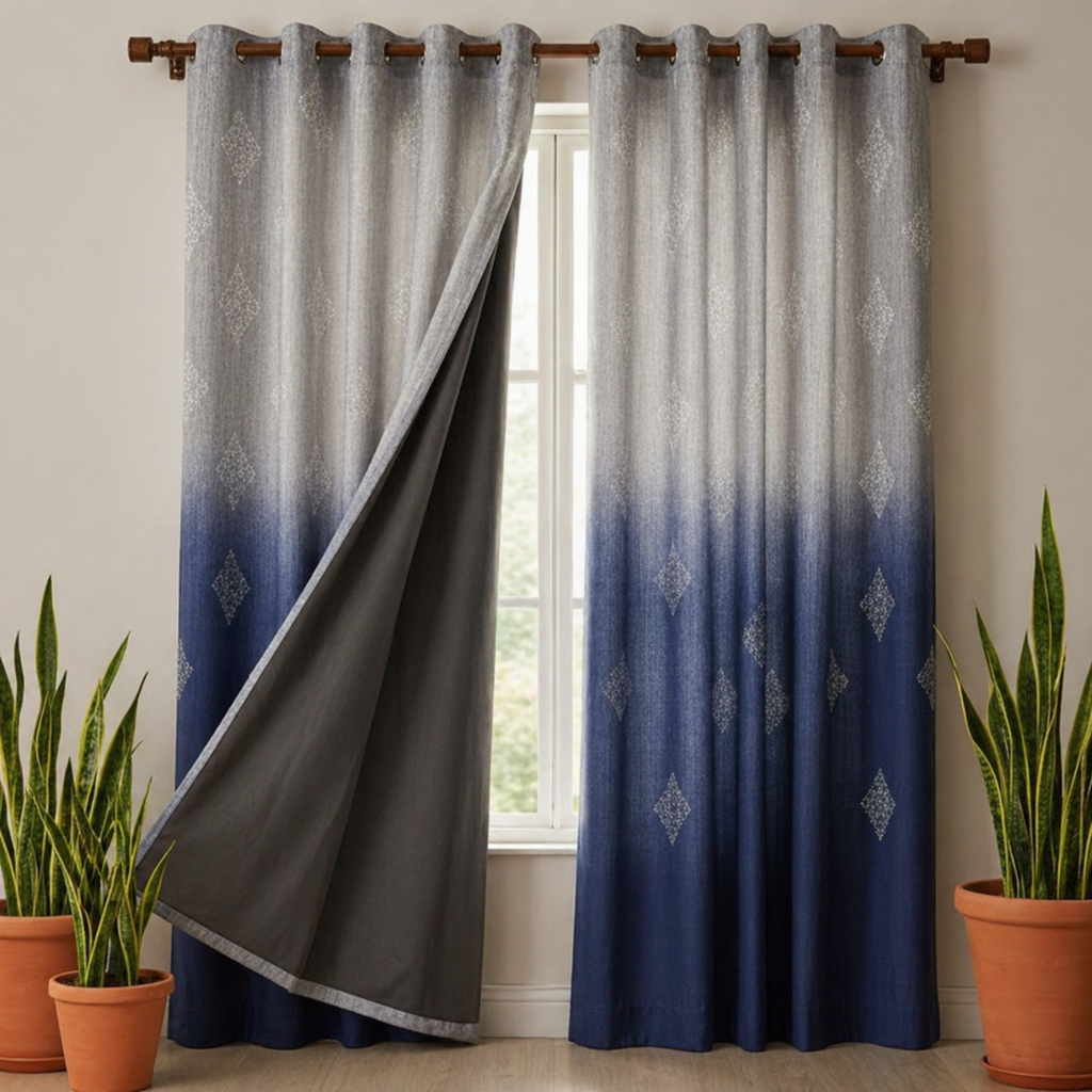 Cotton Light - Room Darkening  Floral Curtains - Pack of 1 Curtain