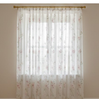Linen Sheer - Floral patterned Print - Pack Of 1 Curtain