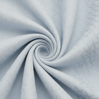 Light blue fabric with a subtle repeating wavy line pattern, arranged in a spiral drape to show texture and drape.