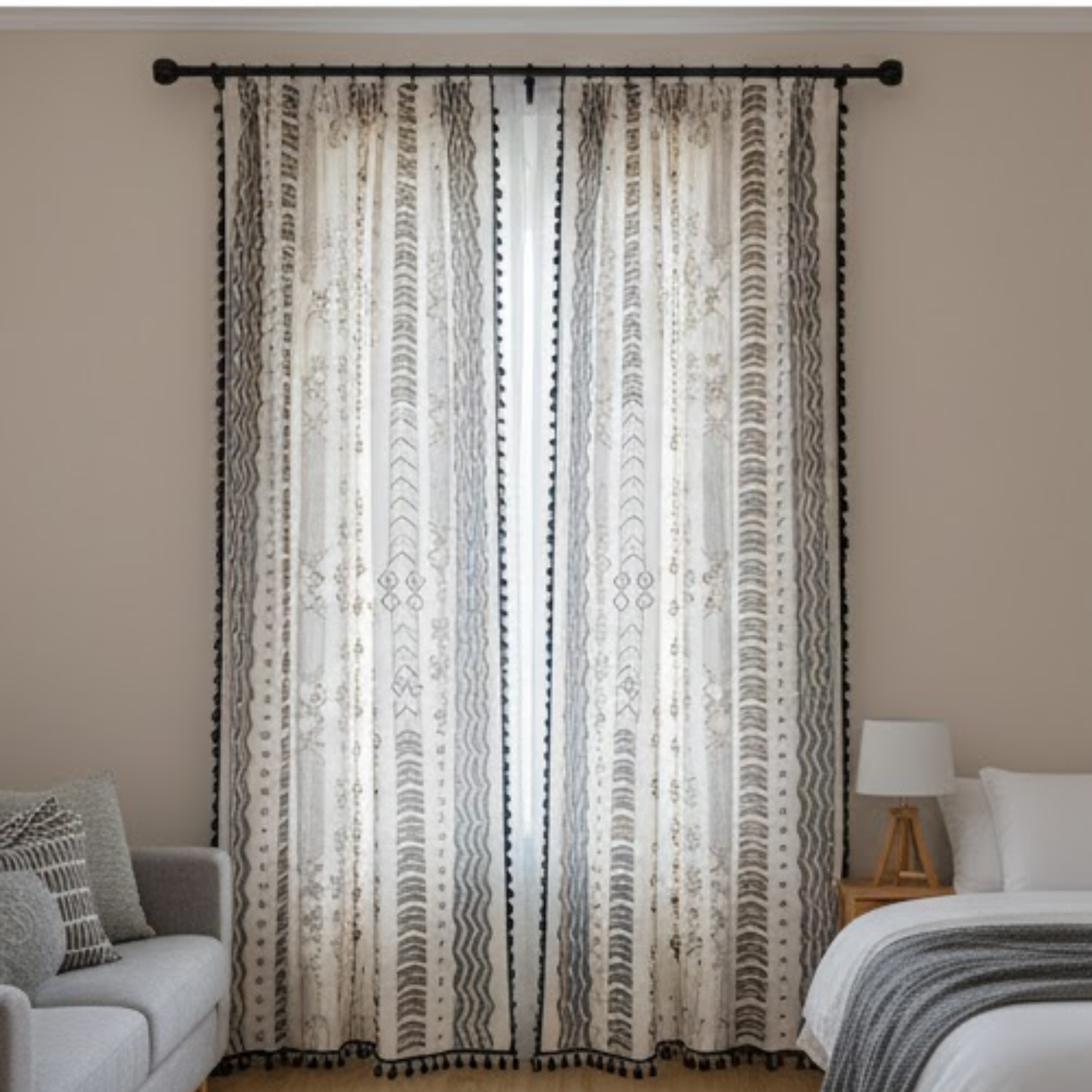 Cotton - Room Darkening ethnic Curtains - Pack of 1 Curtain
