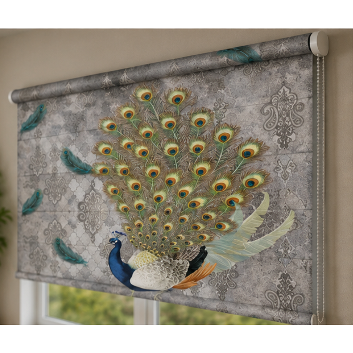 Aesthetic peacock design | Roller & Roman Blinds | Premium Quality Prints