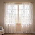 Linen Sheer - Pink Rose Print - Pack Of 1 Curtain