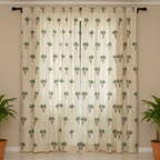 Cotton Light - Light Filtering Palm Tree Print - Pack of 1 Curtain