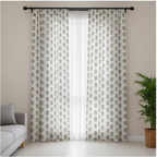 Cotton Light - Livingroom Darkening Floral White Curtains - Pack of 1 Curtain