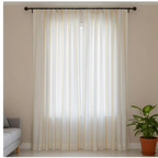 Cotton Light - Light Filtering - Yellow Stripes Curtains - Pack of 1 Curtain