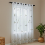 Linen Sheer - Floral Print - Pack Of 1 Curtain