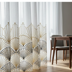 Linen Sheer - Geometric pattern Print - Pack Of 1 Curtain