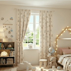 Teddy Bear Toy Print Curtain  - Pack Of 1 Curtain