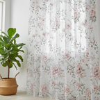 Linen Sheer - Floral Print - Pack Of 1 Curtain