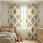 Modern Printed Geometric Curtain  – Premium 100% Polyester - Pack Of 1 Curtain