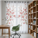 Linen Sheer - Dandelion Flower Print - Pack Of 1 Curtain