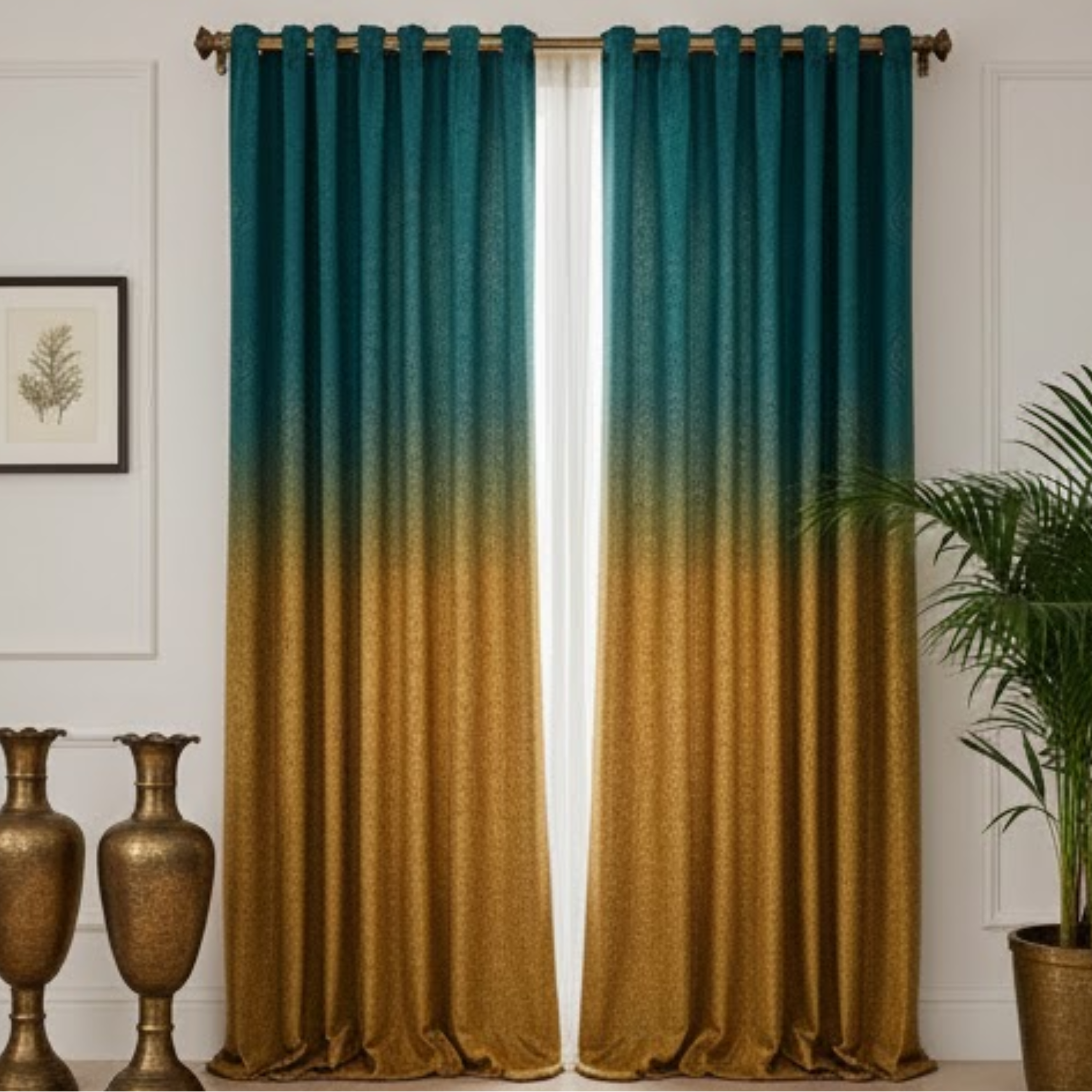 Cotton - Room Darkening Plain Curtains - Pack of 1 Curtain