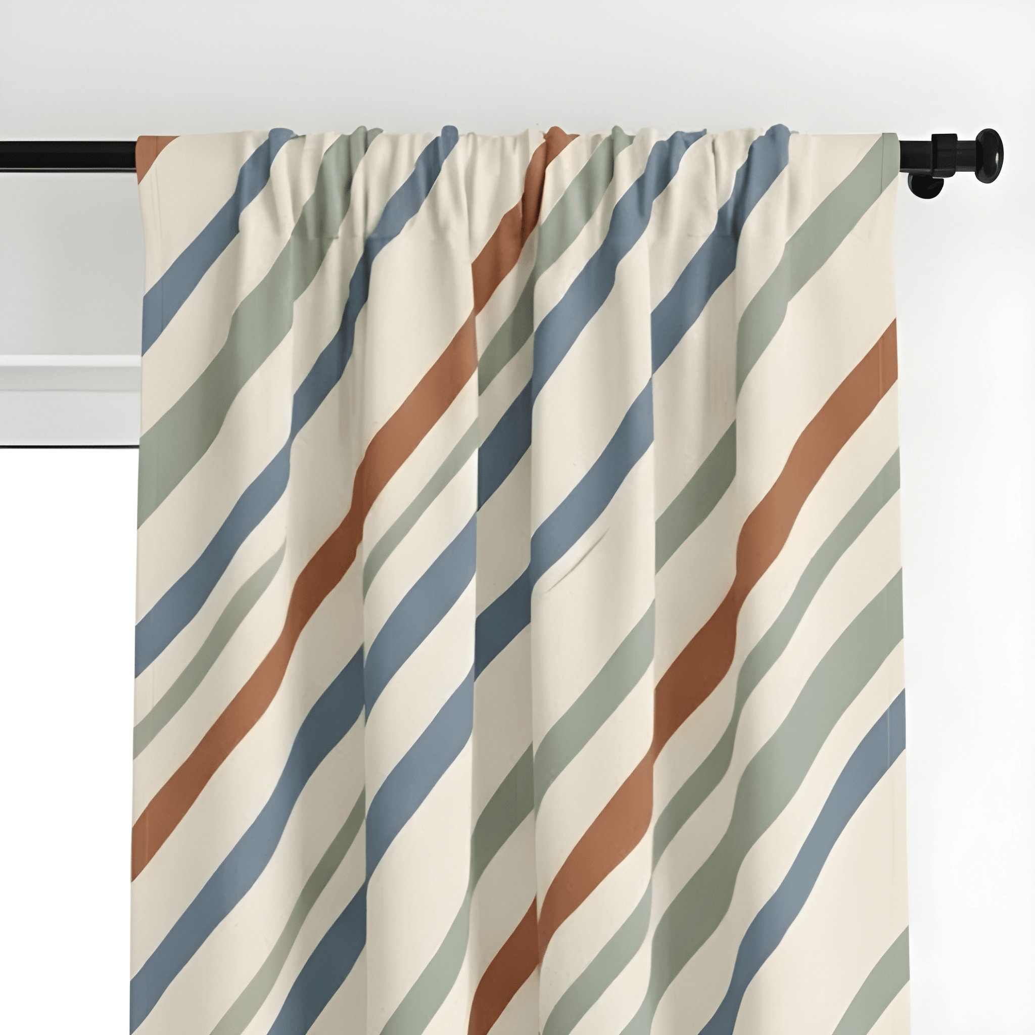 Modern Linear Geometric Curtain  – Premium 100% Polyester - Pack Of 1 Curtain