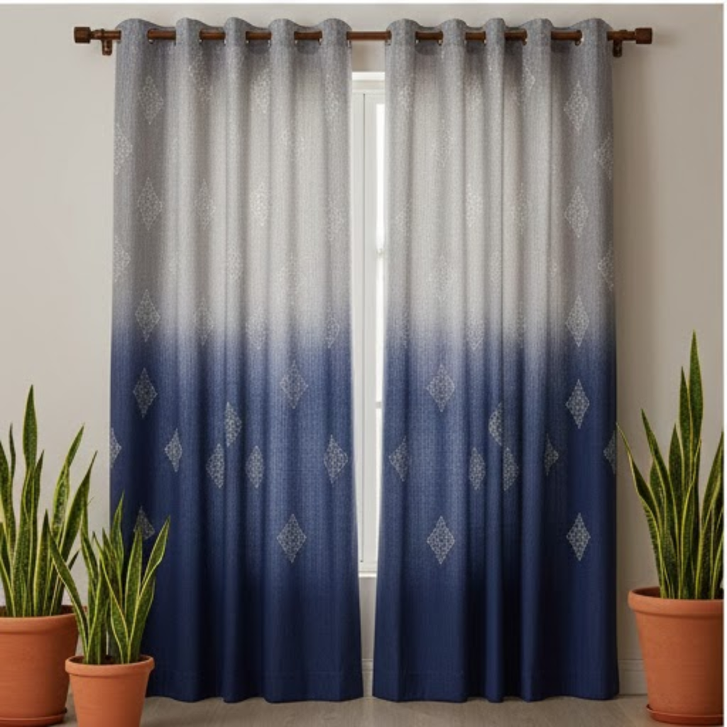 Cotton Light - Room Darkening  Floral Curtains - Pack of 1 Curtain