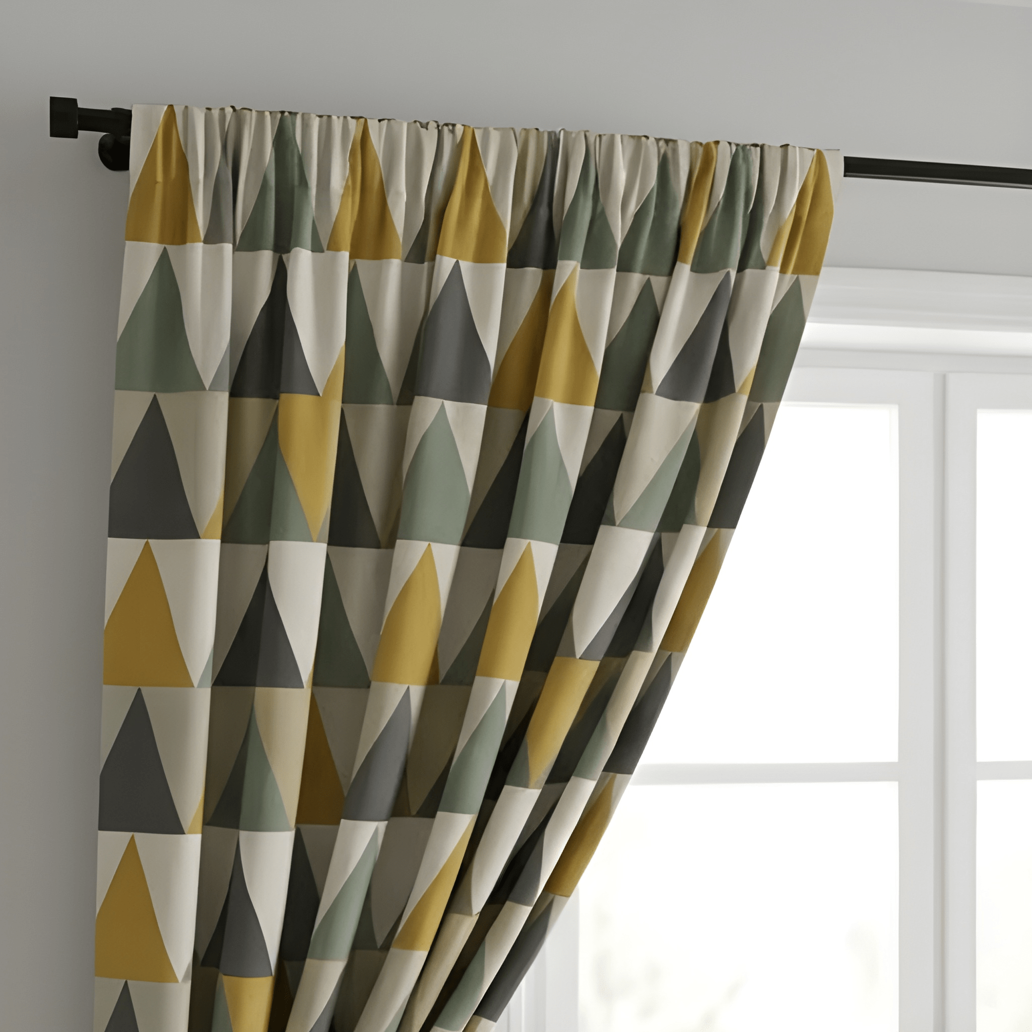 Stylish Geometric Printed Curtain  – Premium 100% Polyester - Pack Of 1 Curtain