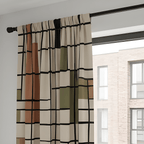 Contemporary Geometric Pattern Curtain  – Premium 100% Polyester - Pack Of 1 Curtain
