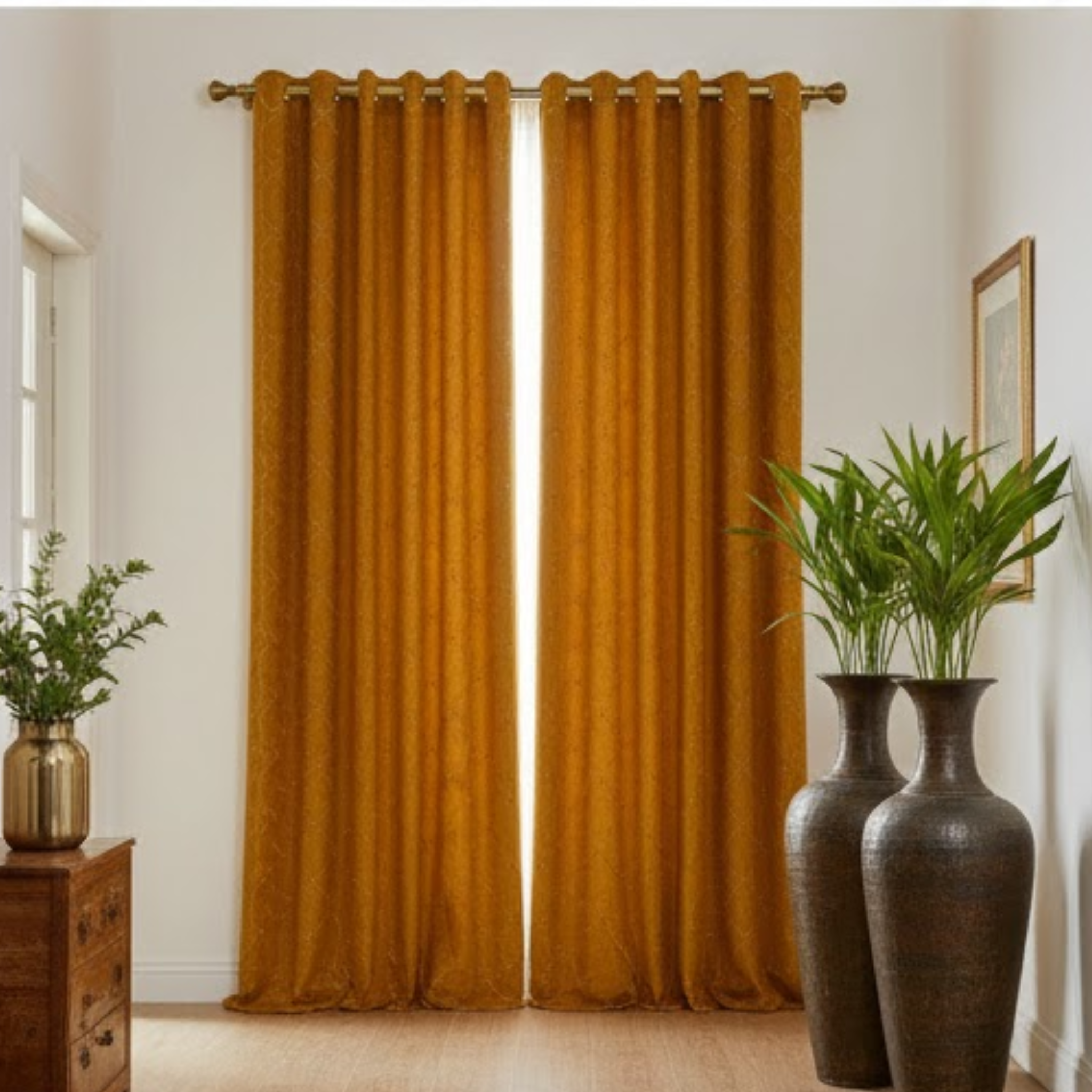 Cotton - Room Darkening Square Curtains - Pack of 1 Curtain