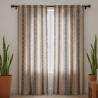 Cotton - Room Darkening Ikat Prints Curtains - Pack of 1 Curtain