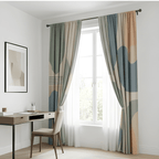 Grid Harmony Geometric Curtain– Premium 100% Polyester - Pack Of 1 Curtain