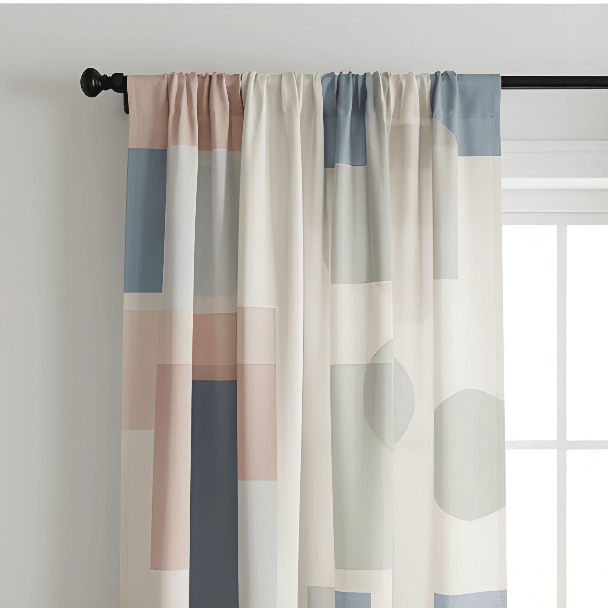 Mosaic Geometry Curtain – Premium 100% Polyester - Pack Of 1 Curtain