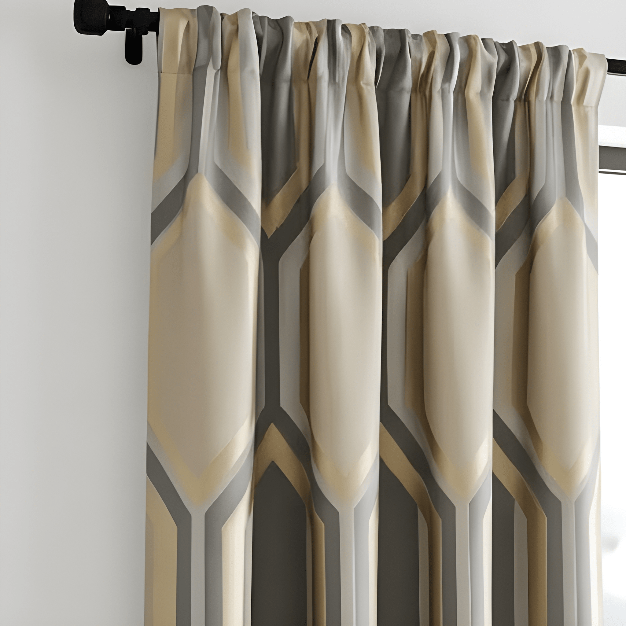 Abstract Cube Geometric Curtain – Premium 100% Polyester - Pack Of 1 Curtain