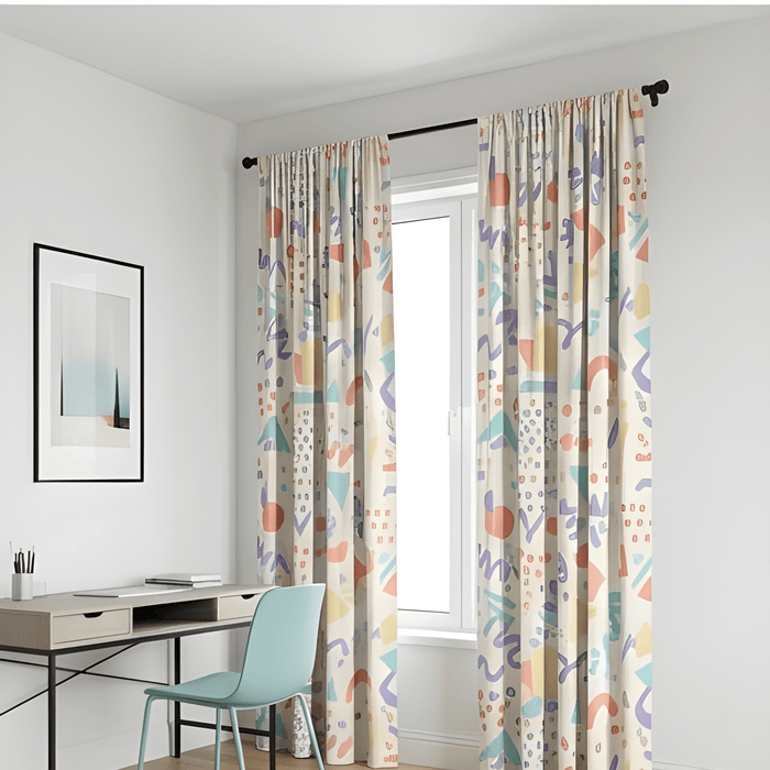Modern Geometric Printed Curtains – Premium 100% Polyester - Pack Of 1 Curtain