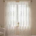 Linen Sheer - Green Herbs & Stems Print  - Pack Of 1 Curtain
