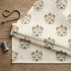 Linen Sheer -  Blue Small birds Print - Pack Of 1 Curtain